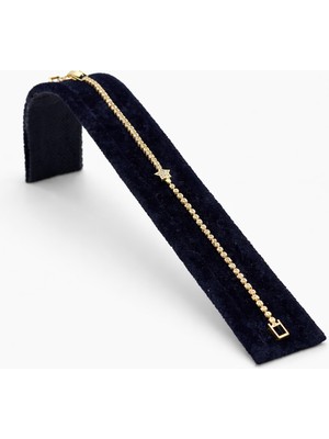 Pangu Küçük Yıldız Detaylı Zirkon Taşlı Ince Su Yolu Çelik Bileklik