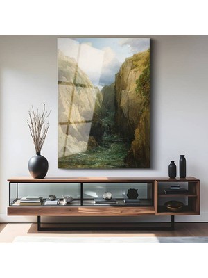 TosbArt J.m.w. Turner Derin Kanyon Vadisi Temperli Cam Tablo Sanat Tablosu Dekoratif Tablo
