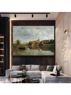 TosbArt Jean-Baptiste-Camille Corot Köy Doğa Manzarası Kanvas Tablo Sanat Tablosu Ressam Tablosu