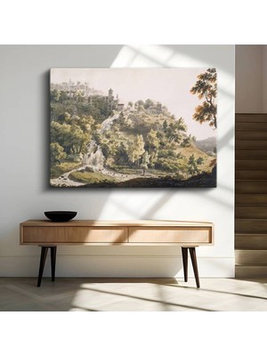 TosbArt Francis Towne Tepedeki Köy Kırsal Manzara Kanvas Tablo Sanat Tablosu Ressam Tablosu