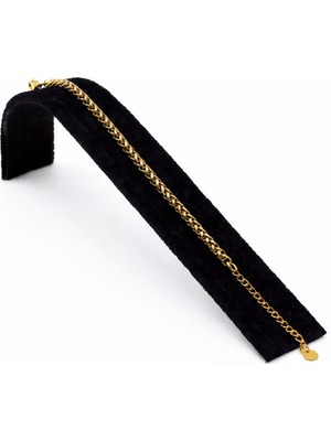 Pangu Altın Renk Çelik Zincir Kadın Bileklik