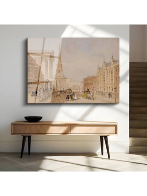 TosbArt Anonim Tarihi Şehir Sokağı Mimari Temperli Cam Tablo Sanat Tablosu Dekoratif Tablo