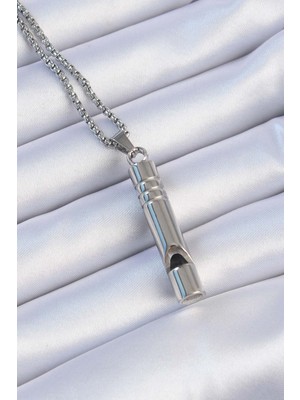 Net Damla Acil Durum Düdüğü 316L Çelik Kararma Yapmaz Yüksek Desibel Kolye Unisex