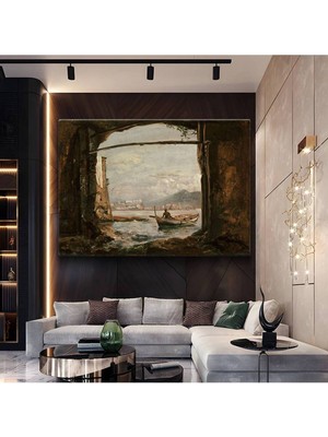 TosbArt Joseph Mallord William Turner Mağara Deniz Manzarası Kanvas Tablo Ressam Tablosu