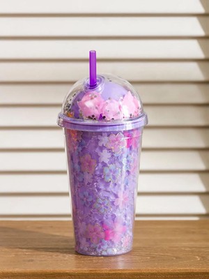 LC Waikiki Karışık Çiçekli Pipetli Bardak 450 ml  (S6)