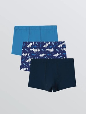 LC Waikiki Lacivert Erkek Çocuk Boxer 3 Lü  (S6)