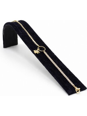 Pangu Zirkon Taşlı Yıldız Figürlü Su Yolu Altın Renk Çelik Bileklik