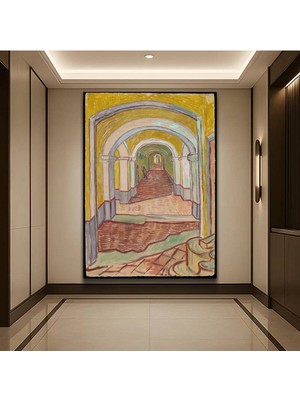 TosbArt Vincent Van Gogh Hastane Koridoru Iç Manzara Kanvas Tablo Sanat Tablosu Ressam Tablosu