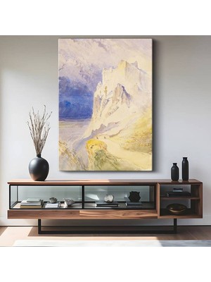 TosbArt J.m.w. Turner Harlech Kalesi Tarihi Yapı Kanvas Tablo Sanat Tablosu Ressam Tablosu