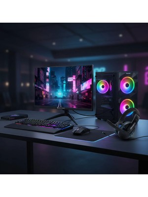 Arestech I7 3770 16 GB 240 SSD+500 HDD GT1030 2gb 24" Ekran Wifi+Klavye Mouse+Kulaklık Oyuncu Bilgisayarı