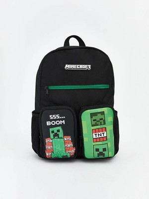 LC Waikiki Siyah Minecraft Baskılı Erkek Çocuk Sırt Çantası  (S6)