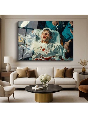 TosbArt Midjourney Ameliyat Tıbbi Dijital Sanat Temperli Cam Tablo Sanat Tablosu Dekoratif Tablo