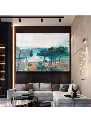 TosbArt Joaquín Sorolla Akdeniz Kıyısı Peyzaj Resmi Temperli Cam Tablo Sanat Tablosu Dekoratif Tablo