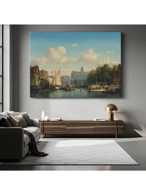 TosbArt Johannes Vermeer Hollanda Kanalı Su Resmi Kanvas Tablo Sanat Tablosu Ressam Tablosu