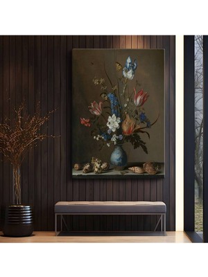 TosbArt Balthasar Van Der Ast Çiçek Deniz Kabuğu Kompozisyon Kanvas Tablo Ressam Tablosu
