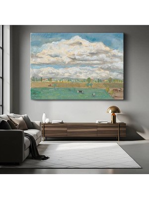 TosbArt Camille Pissarro Kırsal Manzara Bulutlar Peyzaj Resmi Kanvas Tablo Ressam Tablosu