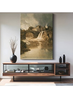 TosbArt J.m.w. Turner Taş Köprü Şelale Manzarası Kanvas Tablo Sanat Tablosu Ressam Tablosu