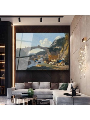 TosbArt Jan Both Taş Köprü Mimari Manzarası Temperli Cam Tablo Sanat Tablosu Dekoratif Tablo
