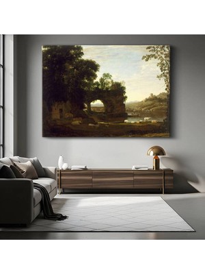 TosbArt Claude Lorrain Pastoral Kırsal Manzara Kanvas Tablo Sanat Tablosu Ressam Tablosu