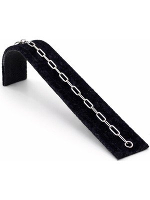 Pangu Uzun Oval Halkalı Gümüş Renk Çelik Bileklik