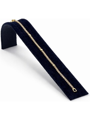 Pangu Zirkon Taşlı Toplu Su Yolu Altın Renk Çelik Bileklik