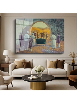 TosbArt René Magritte Belleğin Penceresi Sürrealist Sanat Temperli Cam Tablo Sanat Tablosu Dekoratif Tablo