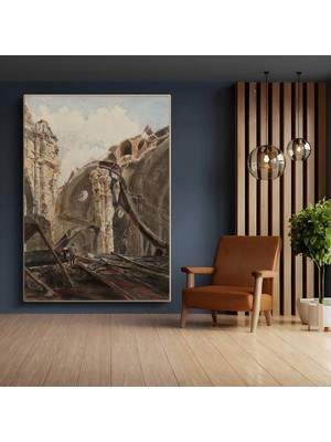 TosbArt Richard Parkes Bonington Yıkıntılar Arası Antik Manzara Kanvas Tablo Ressam Tablosu