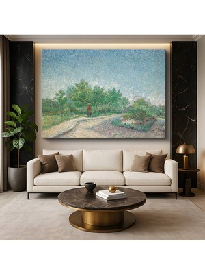 TosbArt Vincent Van Gogh Ağaçlı Yol Figür Kırsal Manzara Kanvas Tablo Sanat Tablosu Ressam Tablosu