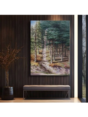 TosbArt Ivan Shishkin Yeşil Orman Doğa Patikası Kanvas Tablo Sanat Tablosu Ressam Tablosu