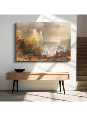 TosbArt J.m.w. Turner Deniz Kıyısı Kale Manzarası Kanvas Tablo Sanat Tablosu Ressam Tablosu