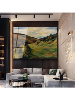 TosbArt Paul Cézanne Tepeler Vadisi Resmi Temperli Cam Tablo Sanat Tablosu Dekoratif Tablo