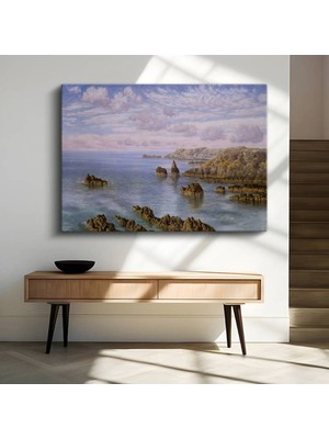 TosbArt John Brett Deniz Kıyısı Kayalık Manzara Kanvas Tablo Sanat Tablosu Ressam Tablosu