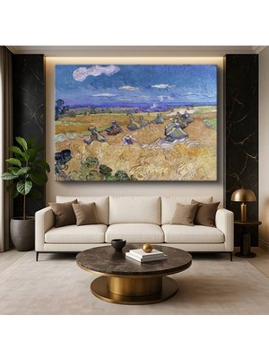 TosbArt Vincent Van Gogh Buğday Tarlası Demetler Hasat Resmi Kanvas Tablo Ressam Tablosu