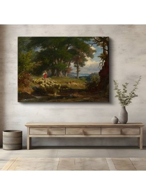 TosbArt Thomas Gainsborough Çoban Koyunlar Kırsal Manzara Kanvas Tablo Ressam Tablosu