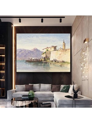 TosbArt William Turner Italyan Göl Doğa Manzarası Kanvas Tablo Sanat Tablosu Ressam Tablosu