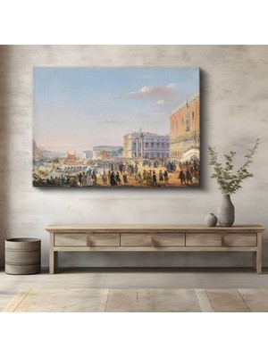 TosbArt Canaletto Venedik Rıhtımı Deniz Manzarası Kanvas Tablo Sanat Tablosu Ressam Tablosu
