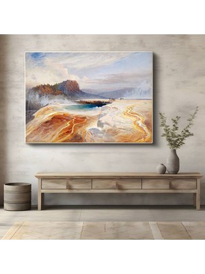 TosbArt Thomas Moran Mammoth Hot Springs Doğa Harikası Kanvas Tablo Sanat Tablosu Ressam Tablosu