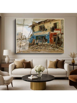 TosbArt Pierre-Auguste Gendron Savaş Sonrası Paris Tarihi Temperli Cam Tablo Sanat Tablosu