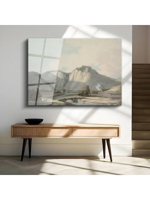 TosbArt John Constable Dağ Vadisi Doğa Manzarası Temperli Cam Tablo Sanat Tablosu Dekoratif Tablo