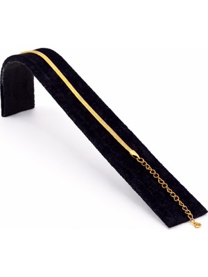 Pangu Altın Renk Ince Yılan Zincir Çelik Bileklik