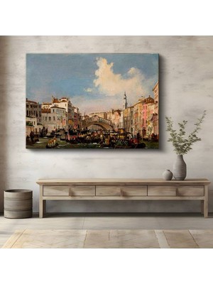 TosbArt Canaletto Rialto Köprüsü Grand Canal Kanvas Tablo Sanat Tablosu Ressam Tablosu