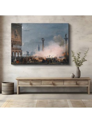 TosbArt Ippolito Caffi Venedik San Marco Meydanı Kanvas Tablo Sanat Tablosu Ressam Tablosu
