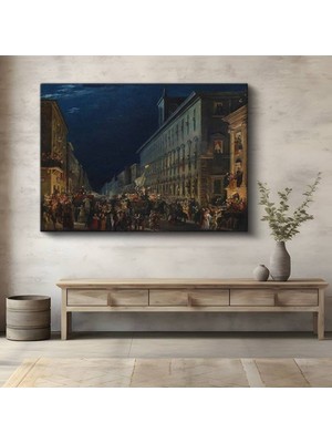 TosbArt Ippolito Caffi Gece Festivali Şehir Manzarası Kanvas Tablo Sanat Tablosu Ressam Tablosu