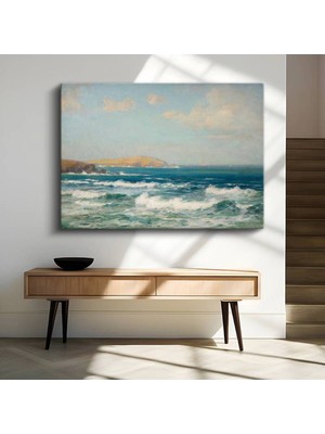 TosbArt Frederick Judd Waugh Dalgalı Deniz Manzarası Kanvas Tablo 100 x 70 cm Sanat  Ressam Tablosu Renkli Kanvas Malzeme