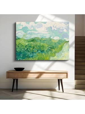 TosbArt Vincent Van Gogh Yeşil Buğday Tarlası Kırsal Manzara Kanvas Tablo Ressam Tablosu