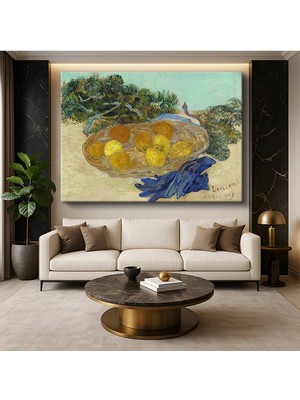 TosbArt Vincent Van Gogh Meyve Sepeti Natürmort Resmi Kanvas Tablo Sanat Tablosu Ressam Tablosu