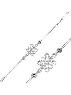 Inure Jewelry Gümüş Nazarlı Sonsuzluk Bayan Bileklik