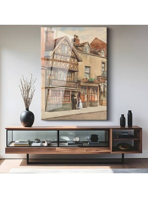 TosbArt Louise Rayner Dickens Evi Tarihi Yapı Temperli Cam Tablo Sanat Tablosu Dekoratif Tablo