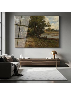 TosbArt Leon Richet Orman Patikası Doğa Manzarası Temperli Cam Tablo Sanat Tablosu Dekoratif Tablo