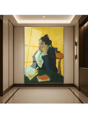 TosbArt Vincent Van Gogh Arlesli Madam Ginoux Kadın Portresi Temperli Cam Tablo Sanat Tablosu
